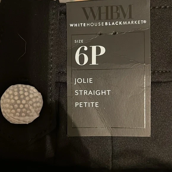 NWT WHBM Jolie Scuba Pants - Size 6P. Black with Silver buttons - Picture 6 of 6